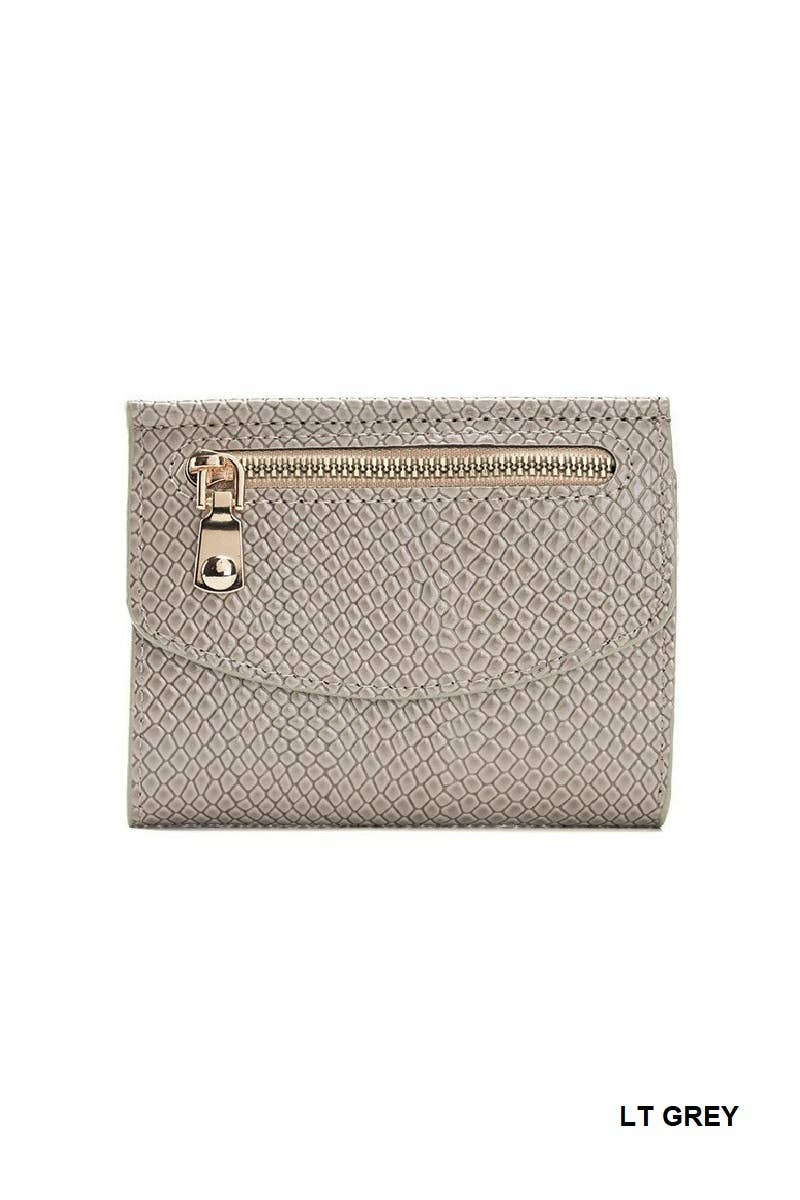 0919 Crocodile Pattern Vegan Leather Trifold Wallet SI-28821