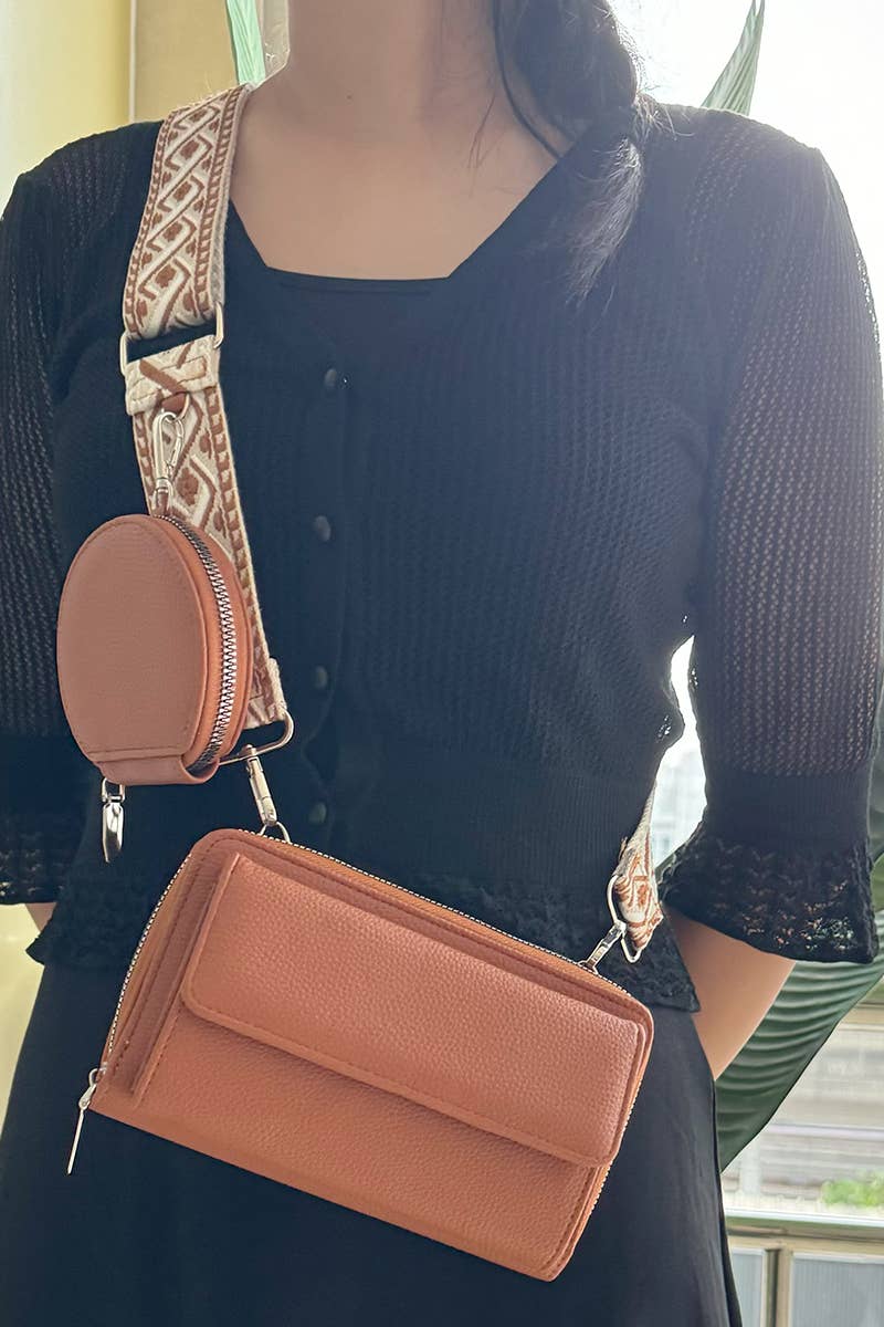 Vegan Leather Woven Weaved Crossbody Shoulder Bag