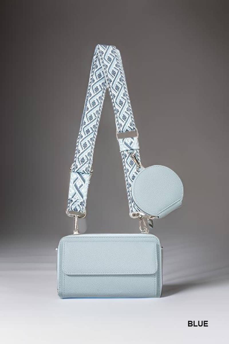 Vegan Leather Woven Weaved Crossbody Shoulder Bag