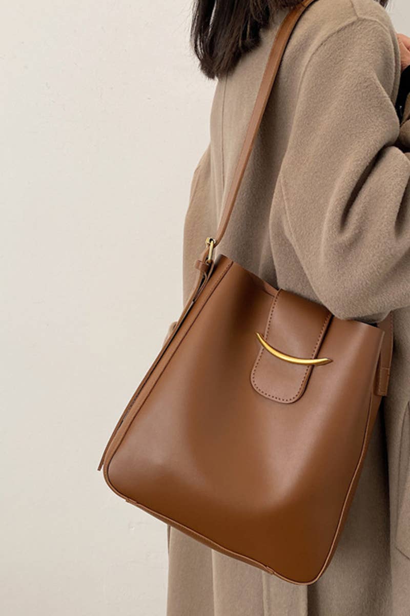,,,,...._ SI-26448 Crossbody Shoulder Bucket Messenger Bag: CAMEL-169253 / OS