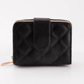 Faux Leather Compact Quilted Card Organizer Wallet