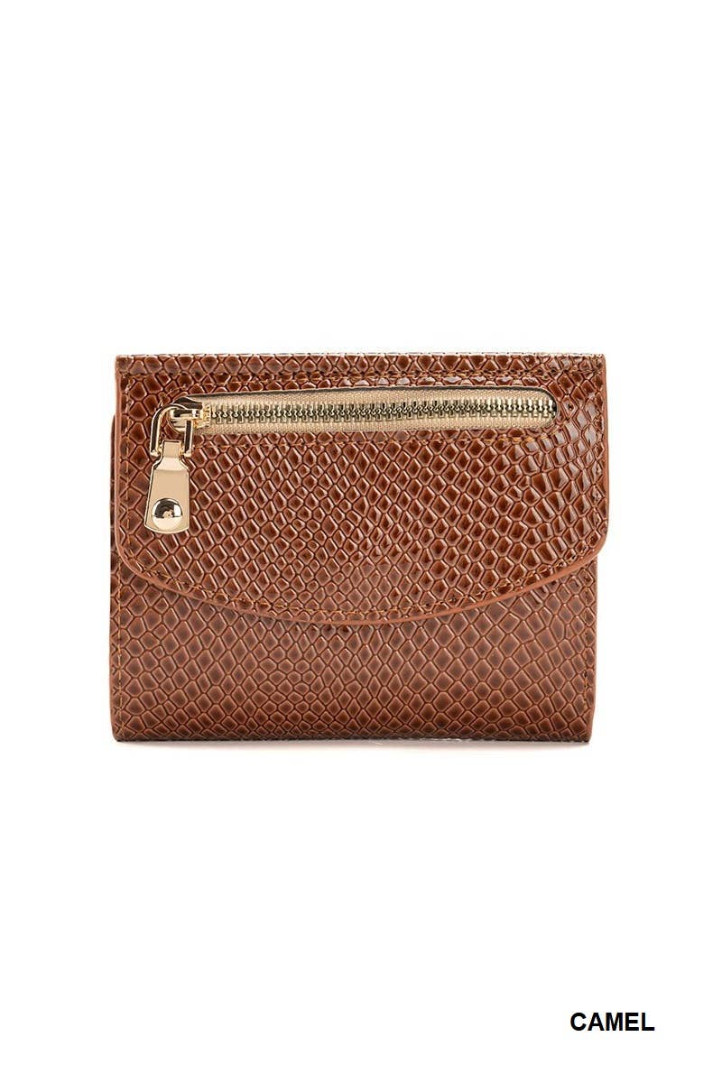 0919 Crocodile Pattern Vegan Leather Trifold Wallet SI-28821