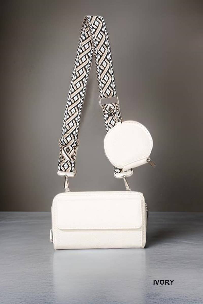 Vegan Leather Woven Weaved Crossbody Shoulder Bag