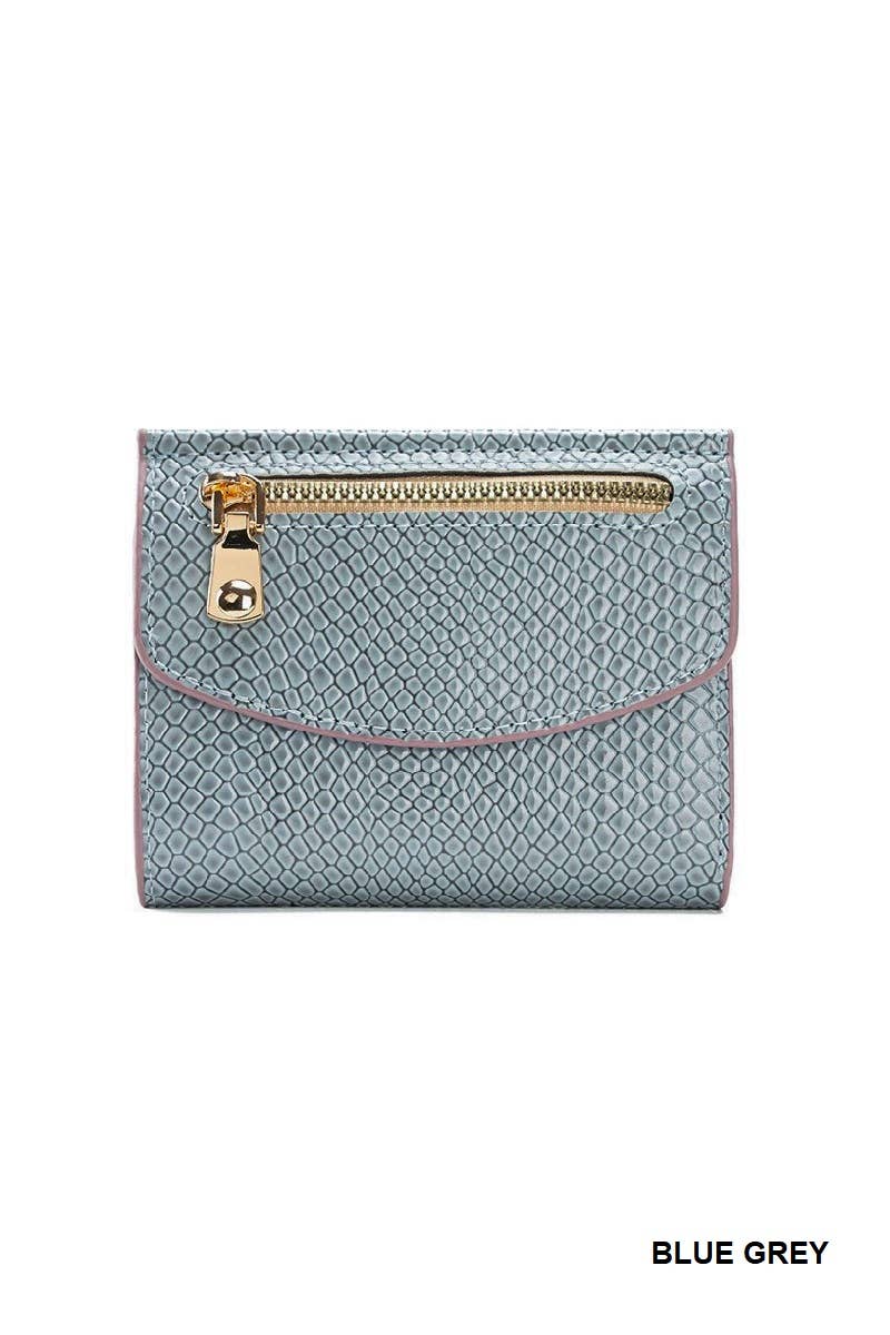 0919 Crocodile Pattern Vegan Leather Trifold Wallet SI-28821