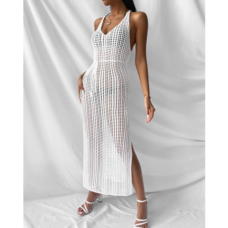 Solid Color Bikini Swimwear Cover Up Dress HL7335
