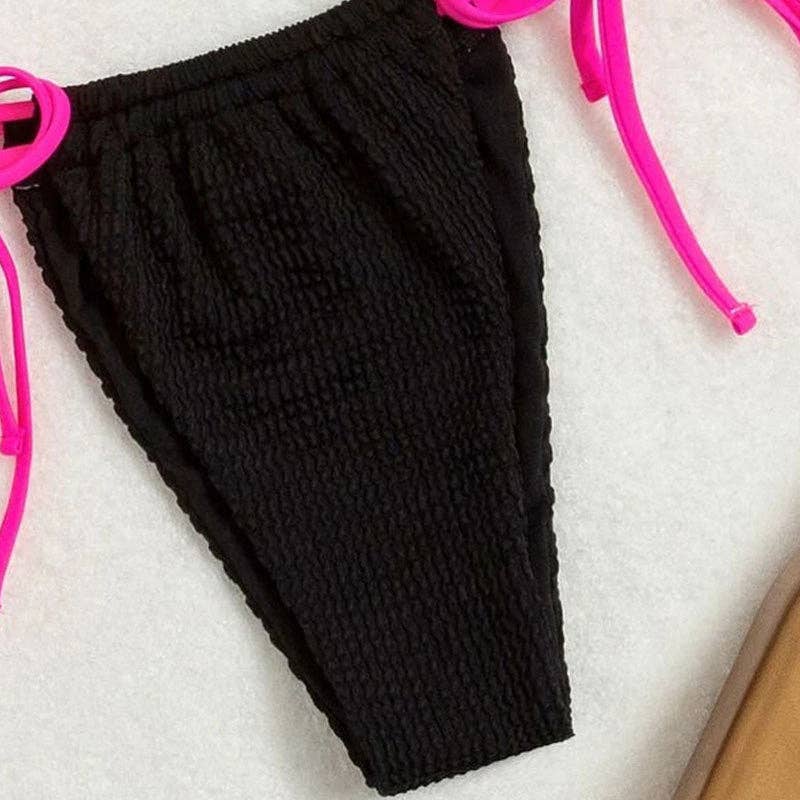 Ladies Shoulder String Tie Solid Color Bikini Set RFD-AL1606