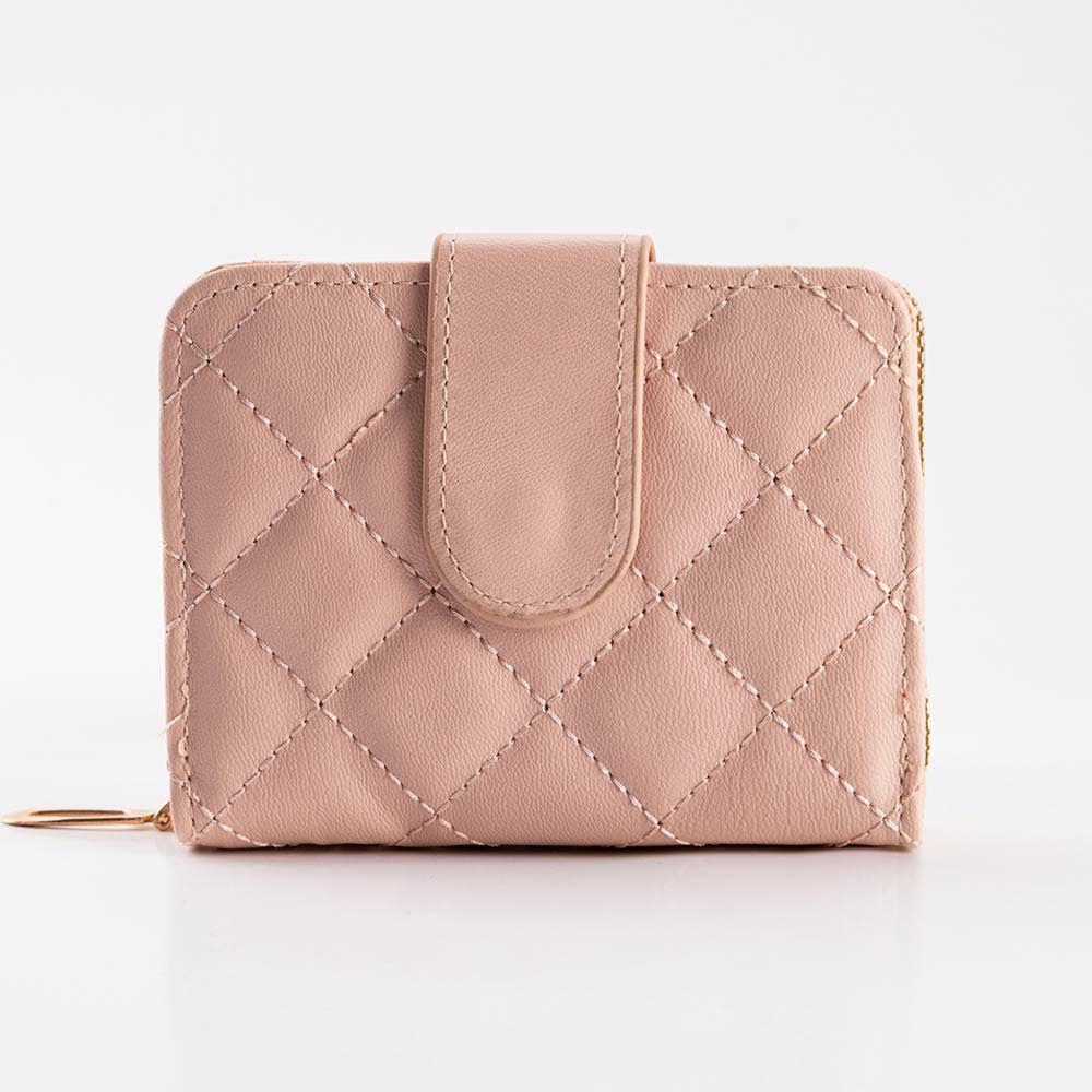 Faux Leather Compact Quilted Card Organizer Wallet