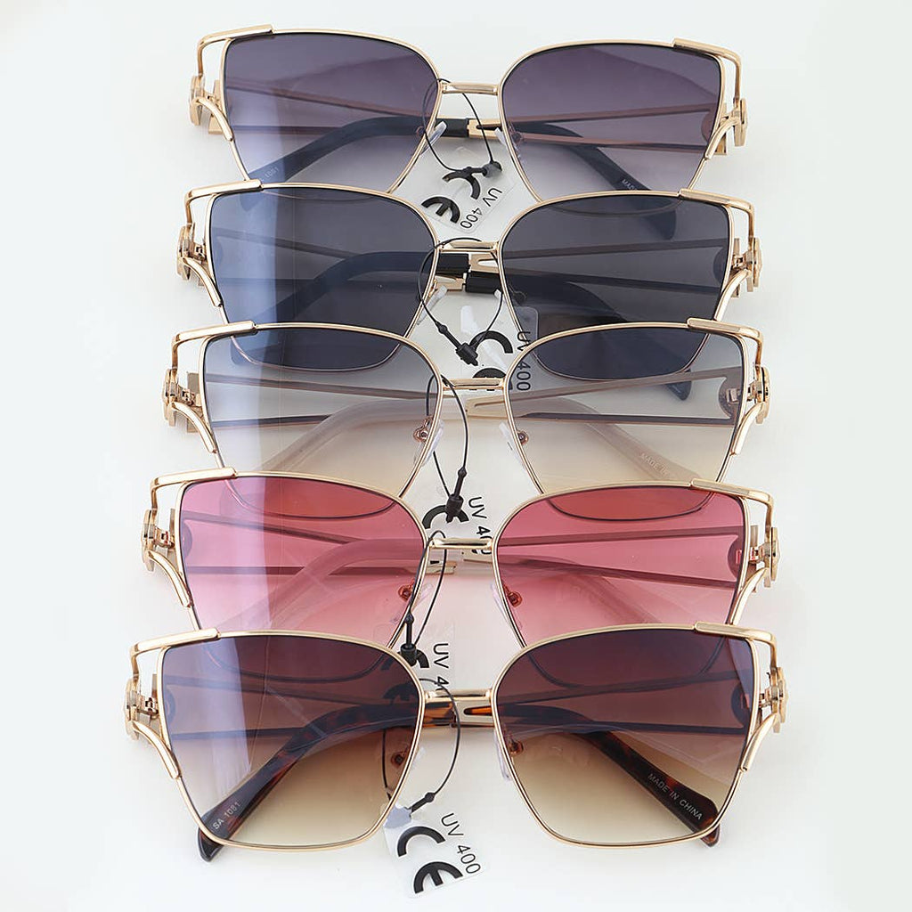 Modern Lion Emblem Gradient Sunglasses