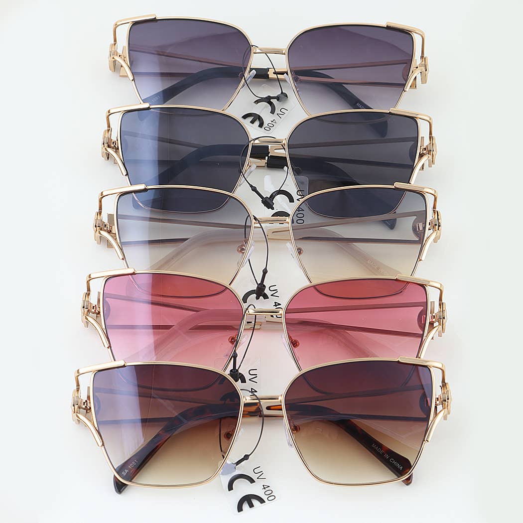 Modern Lion Emblem Gradient Sunglasses