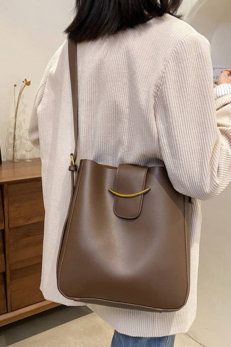 ,,,,...._ SI-26448 Crossbody Shoulder Bucket Messenger Bag: CAMEL-169253 / OS