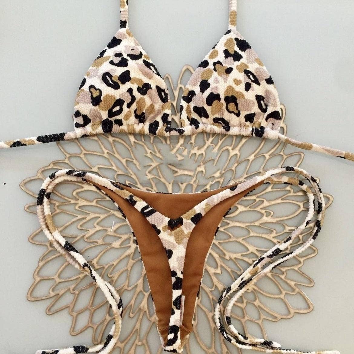 Ladies Shoulder Straps Backless Bikini Set GY02