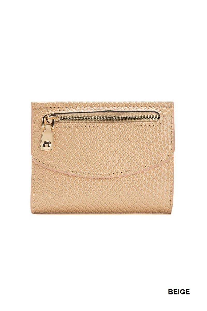 0919 Crocodile Pattern Vegan Leather Trifold Wallet SI-28821