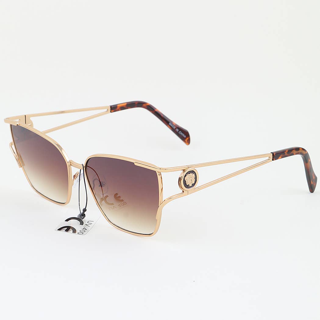 Modern Lion Emblem Gradient Sunglasses