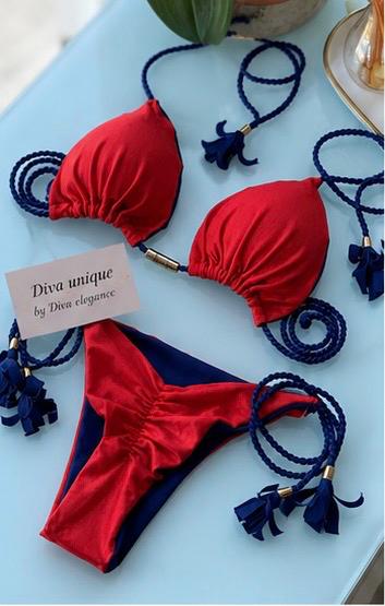Swimsuit Strape Shoulders 2PCS Beach Bikini Set GY02