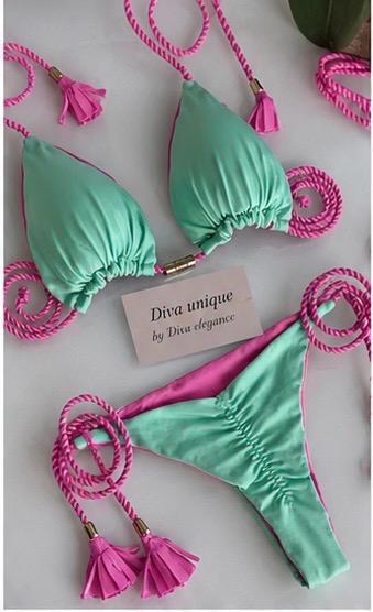 Swimsuit Strape Shoulders 2PCS Beach Bikini Set GY02