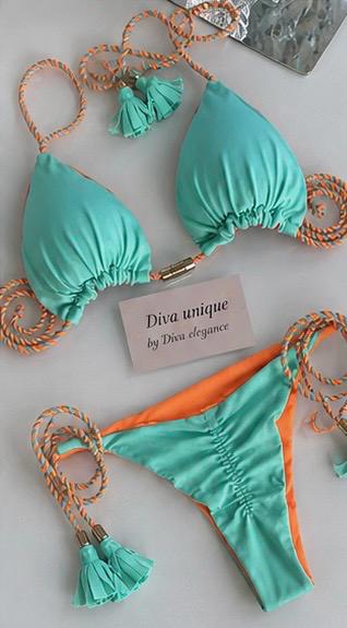 Swimsuit Strape Shoulders 2PCS Beach Bikini Set GY02