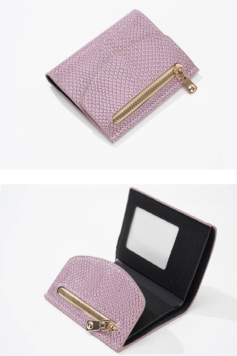 0919 Crocodile Pattern Vegan Leather Trifold Wallet SI-28821