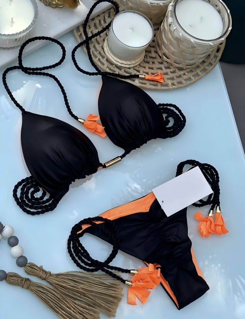 2-Piece Color Block Bikini Set Swimsuit