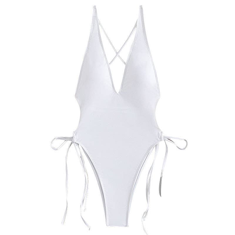 Ladies Solid Color Halter Neck Bikini Set RFD2109