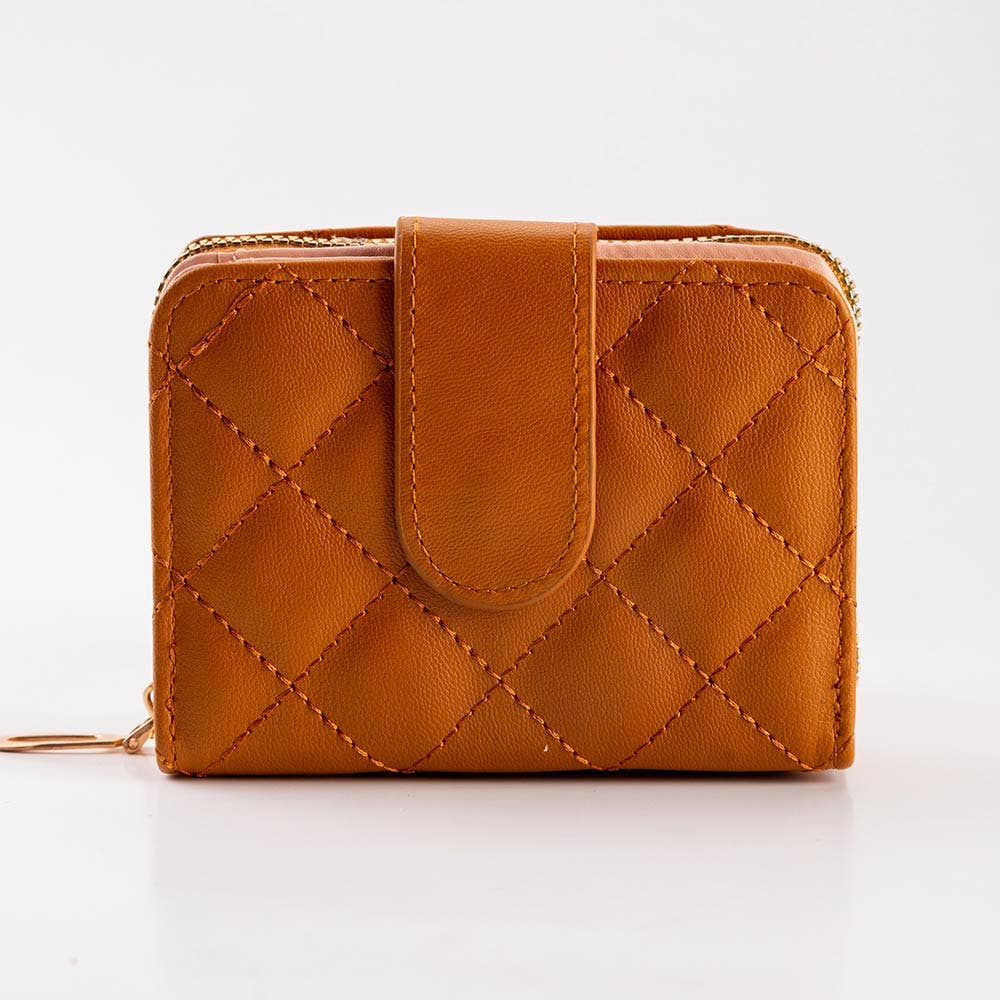 Faux Leather Compact Quilted Card Organizer Wallet