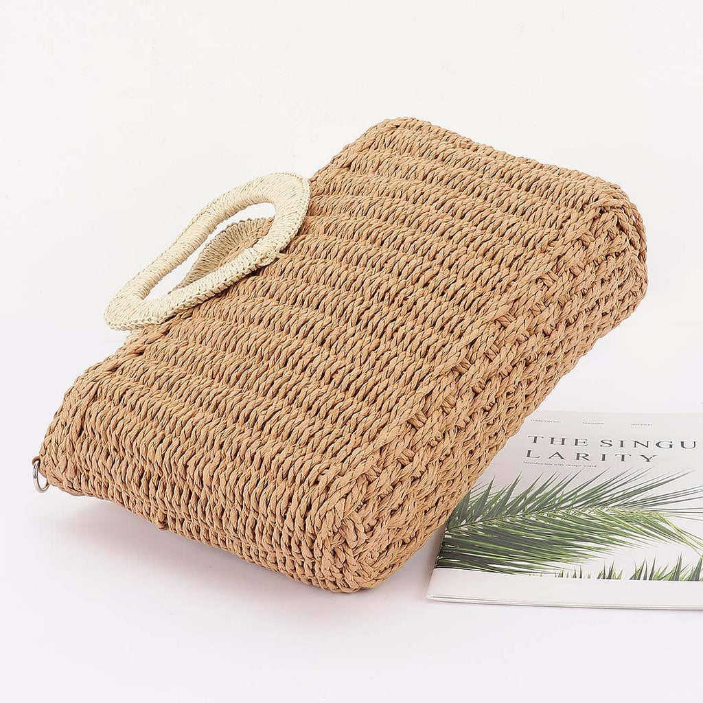 Faux Straw Tote Bag