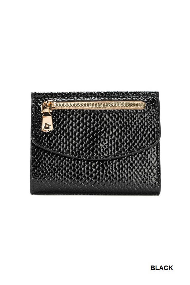 0919 Crocodile Pattern Vegan Leather Trifold Wallet SI-28821