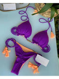 2-Piece Color Block Bikini Set Swimsuit