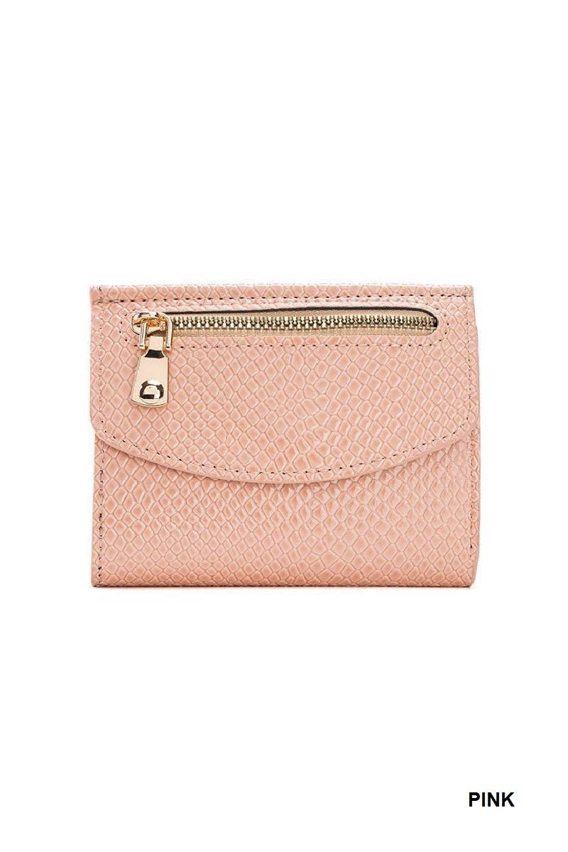 0919 Crocodile Pattern Vegan Leather Trifold Wallet SI-28821
