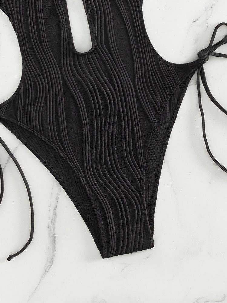 Ladies Solid Color Halter Neck Bikini Set RFD8298