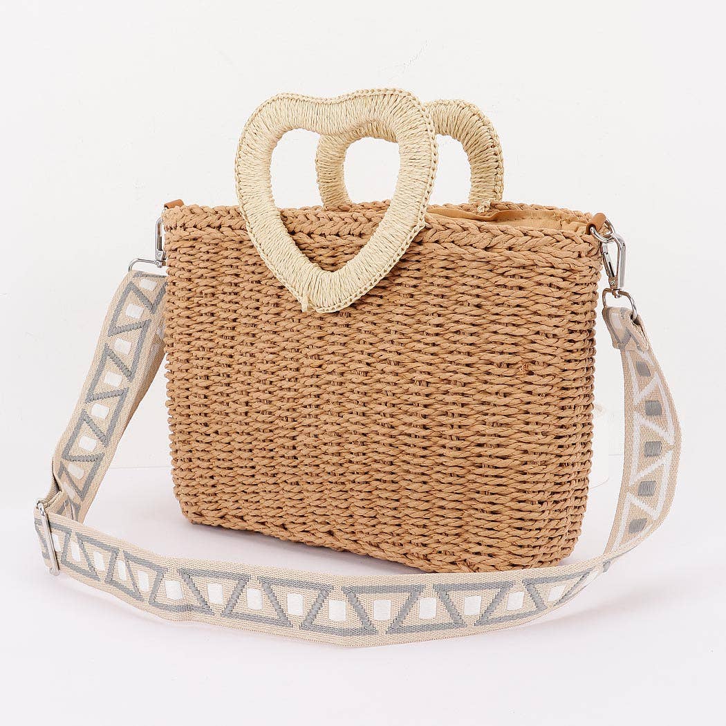 Faux Straw Tote Bag