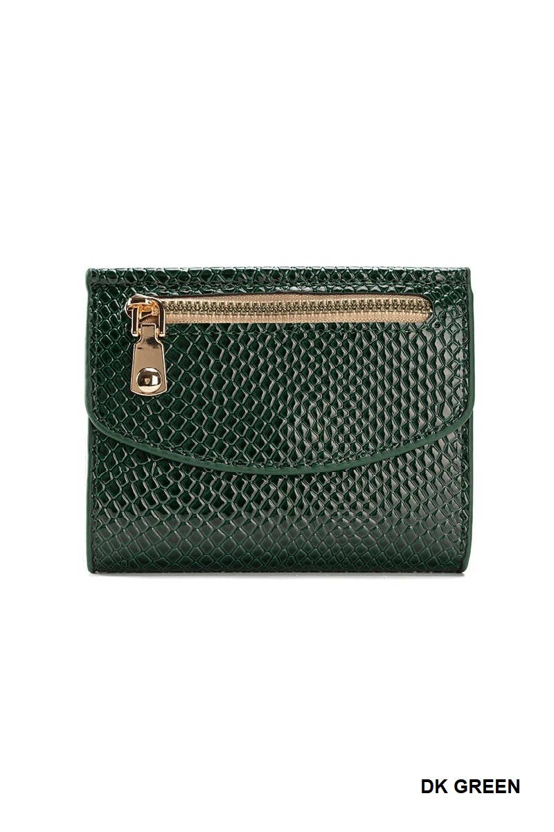 0919 Crocodile Pattern Vegan Leather Trifold Wallet SI-28821