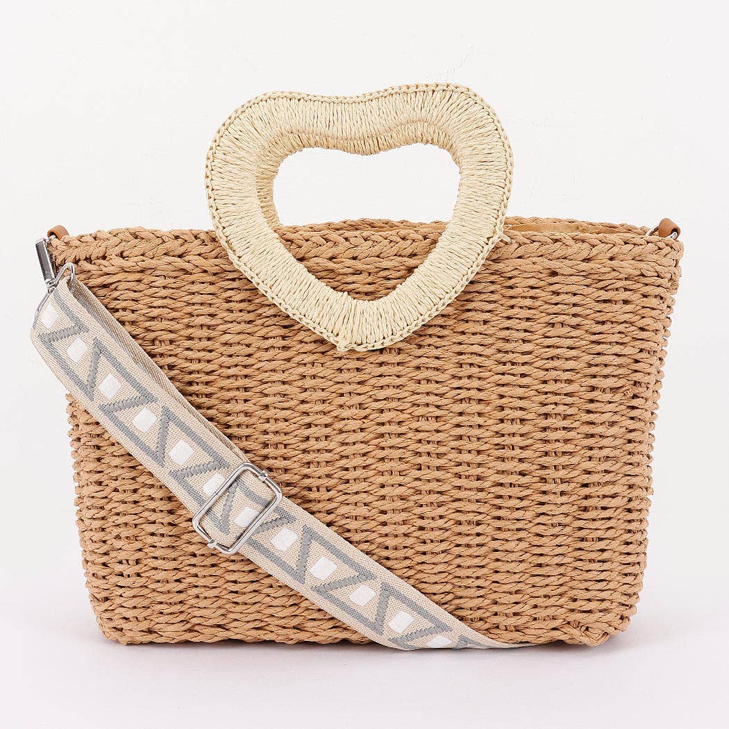 Faux Straw Tote Bag