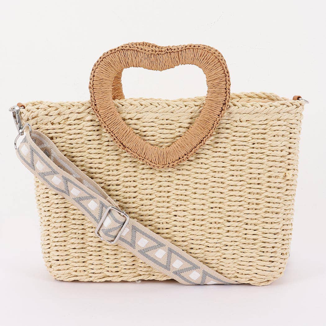 Faux Straw Tote Bag