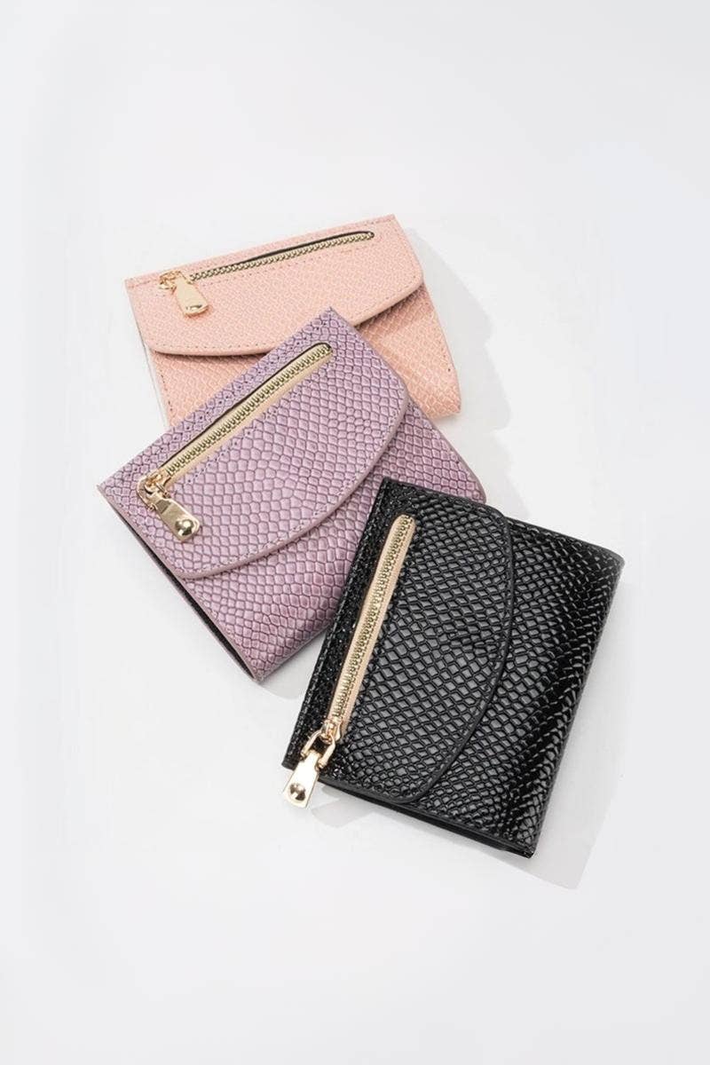 0919 Crocodile Pattern Vegan Leather Trifold Wallet SI-28821