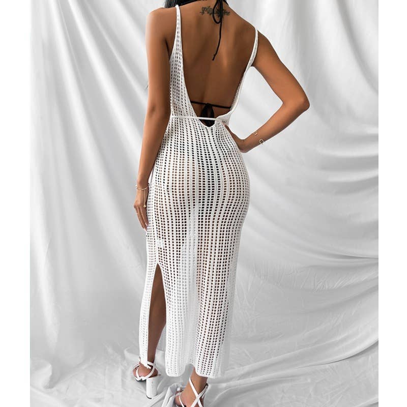 Solid Color Bikini Swimwear Cover Up Dress HL7335